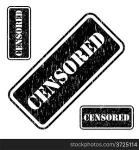 Censored stamp grungy imprint isolated on white background.