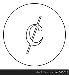 Cent symbol sign dollor money icon in circle round outline black color vector illustration flat style simple image