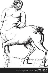 Centaur, vintage engraved illustration. Dictionary of words and things - Larive and Fleury - 1895.