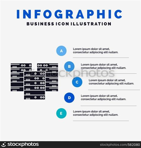 Center, centre, data, database, server Infographics Template for Website and Presentation. GLyph Gray icon with Blue infographic style vector illustration.. Vector EPS10 Abstract Template background