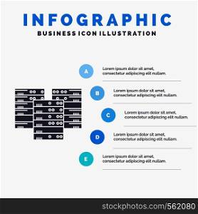 Center, centre, data, database, server Infographics Template for Website and Presentation. GLyph Gray icon with Blue infographic style vector illustration.. Vector EPS10 Abstract Template background
