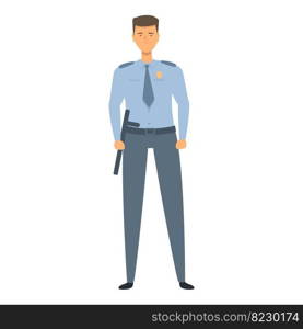 Center guard icon cartoon vector. Police man. Shirt control. Center guard icon cartoon vector. Police man