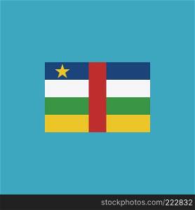 Central African Republic flag icon in flat design. Independence day or National day holiday concept.
