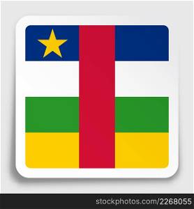 Central African Republic flag icon on paper square sticker with shadow. Button for mobile application or web. Vector