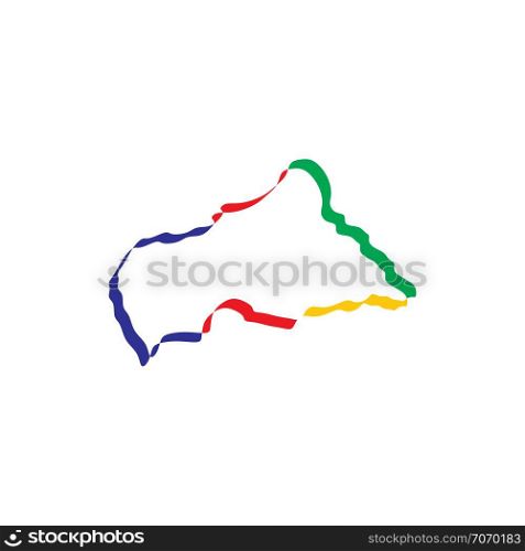 central african republic map icon vector