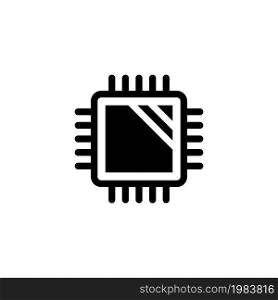 Central Computer Processors, CPU Microchip. Flat Vector Icon illustration. Simple black symbol on white background. Central Computer Processors, CPU sign design template for web and mobile UI element. Central Computer Processors, CPU Microchip Flat Vector Icon