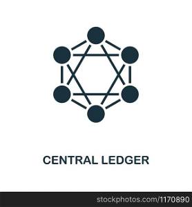 Central Ledger icon. Monochrome style design from blockchain collection. UX and UI. Pixel perfect central ledger icon. For web design, apps, software, printing usage.. Central Ledger icon. Monochrome style design from blockchain icon collection. UI and UX. Pixel perfect central ledger icon. For web design, apps, software, print usage.