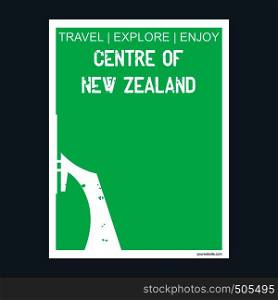 Centre of New Zealand monument landmark brochure Flat style and typography vector