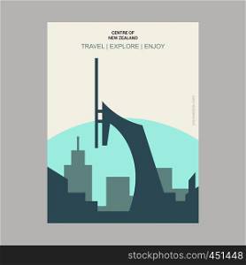 Centre of New Zealand Vintage Style Landmark Poster Template