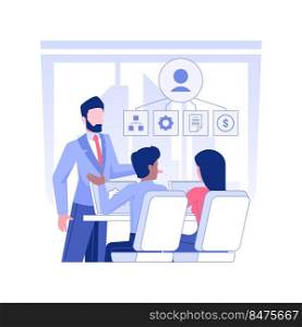 CEO isolated concept vector illustration. Vice president and board of directors at business meeting, corporate structure, company departments, corporation hierarchy vector concept.. CEO isolated concept vector illustration.