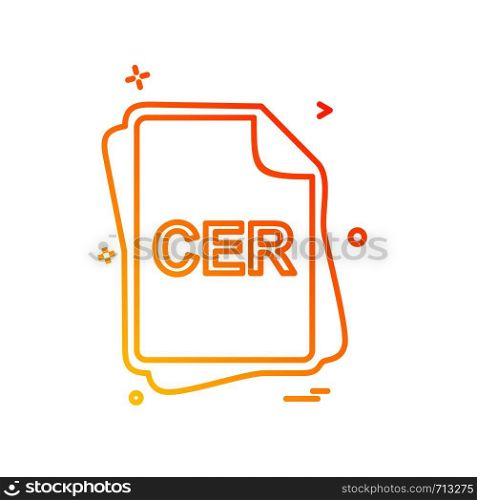 CER file type icon design vector