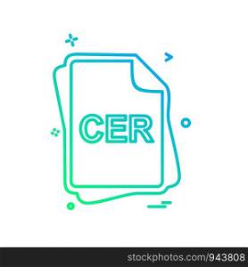 CER file type icon design vector