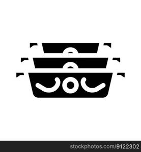 ceramic baking dish kitchen cookware glyph icon vector. ceramic baking dish kitchen cookware sign. isolated symbol illustration. ceramic baking dish kitchen cookware glyph icon vector illustration