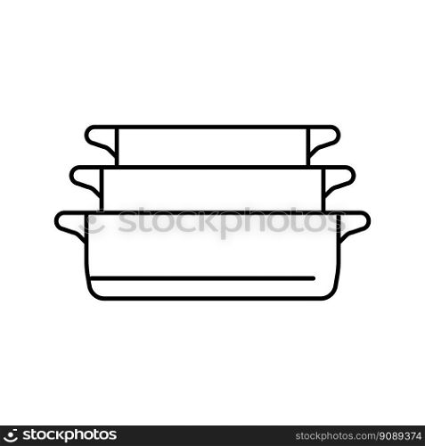 ceramic baking dish kitchen cookware line icon vector. ceramic baking dish kitchen cookware sign. isolated contour symbol black illustration. ceramic baking dish kitchen cookware line icon vector illustration