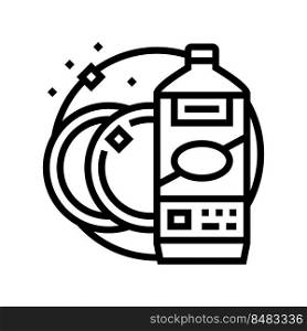 ceramic cleaner detergent line icon vector. ceramic cleaner detergent sign. isolated contour symbol black illustration. ceramic cleaner detergent line icon vector illustration