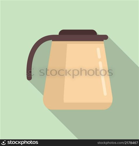 Ceramic coffee pot icon flat vector. Espresso cup. Drink cafe. Ceramic coffee pot icon flat vector. Espresso cup