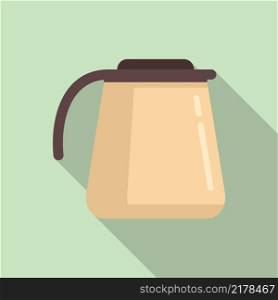 Ceramic coffee pot icon flat vector. Espresso cup. Drink cafe. Ceramic coffee pot icon flat vector. Espresso cup
