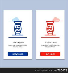Ceramic, Culture, Global, India, Indian, Pottery Blue and Red Download and Buy Now web Widget Card Template
