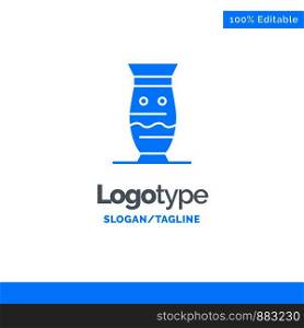 Ceramic, Culture, Global, India, Indian, Pottery Blue Solid Logo Template. Place for Tagline