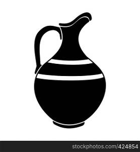 Ceramic jug black simple icon isolated on white background. Ceramic jug black simple icon