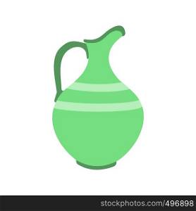 Ceramic jug flat icon isolated on white background. Ceramic jug flat icon