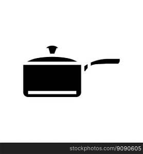 ceramic saucepan kitchen cookware glyph icon vector. ceramic saucepan kitchen cookware sign. isolated symbol illustration. ceramic saucepan kitchen cookware glyph icon vector illustration