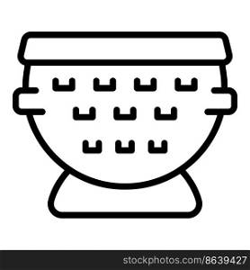 Ceramic sieve icon outline vector. Cooking colander. Kitchen utensil. Ceramic sieve icon outline vector. Cooking colander