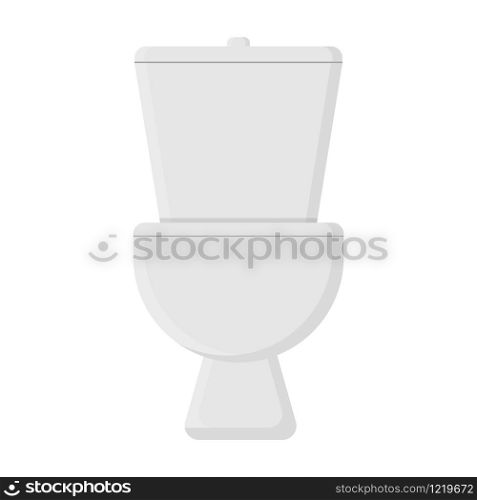 Ceramic toilet bowl isolated on white background. Cartoon style. Vector illustration for any design.