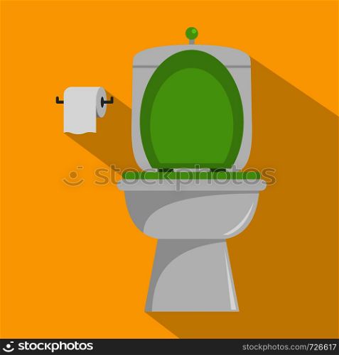 Ceramic toilet icon. Flat illustration of ceramic toilet vector icon for web. Ceramic toilet icon, flat style