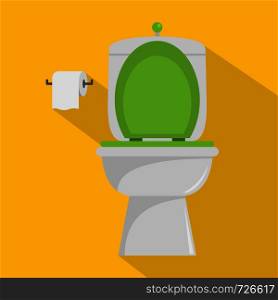 Ceramic toilet icon. Flat illustration of ceramic toilet vector icon for web. Ceramic toilet icon, flat style