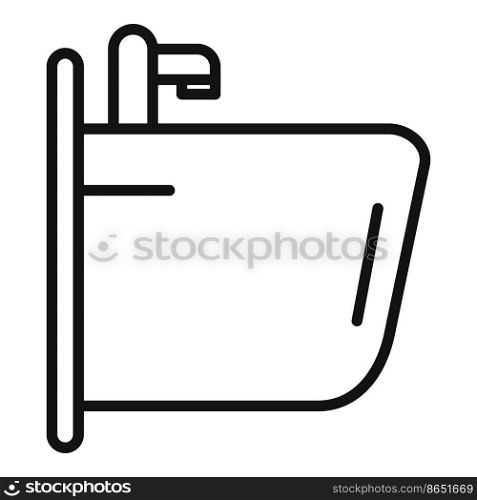 Ceramic wash basin icon outline vector. Wc toilet. Public room. Ceramic wash basin icon outline vector. Wc toilet