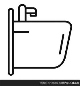 Ceramic wash basin icon outline vector. Wc toilet. Public room. Ceramic wash basin icon outline vector. Wc toilet