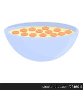 Cereal breakfast icon cartoon vector. Milk bowl. Meal box. Cereal breakfast icon cartoon vector. Milk bowl
