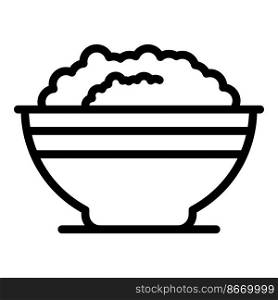 Cereal breakfast icon outline vector. Milk bowl. Spoon eating. Cereal breakfast icon outline vector. Milk bowl