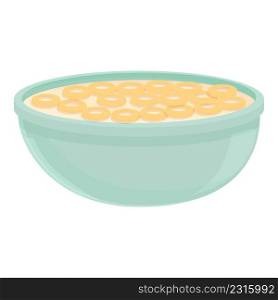 Cereal breakfast yogurt icon cartoon vector. Milk bowl. Chocolate corn. Cereal breakfast yogurt icon cartoon vector. Milk bowl