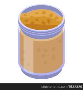Cereal flakes jar icon. Isometric of cereal flakes jar vector icon for web design isolated on white background. Cereal flakes jar icon, isometric style