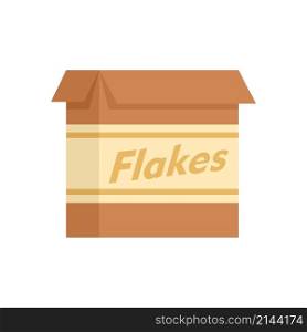 Cereal flakes package icon. Flat illustration of cereal flakes package vector icon isolated on white background. Cereal flakes package icon flat isolated vector