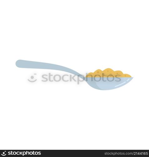 Cereal flakes spoon icon. Flat illustration of cereal flakes spoon vector icon isolated on white background. Cereal flakes spoon icon flat isolated vector
