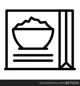 Cereal full pack icon outline vector. Breakfast milk. Flakes spoon. Cereal full pack icon outline vector. Breakfast milk