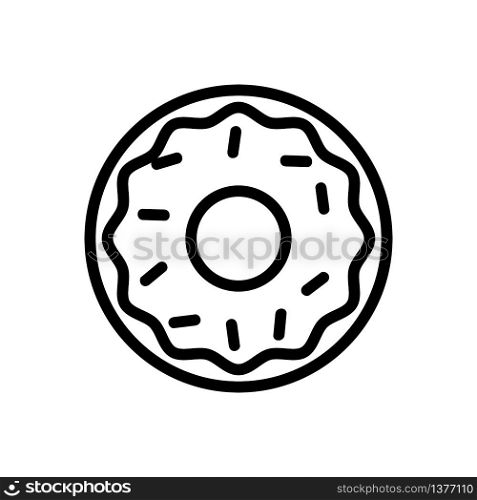 cereal icing donut icon vector. cereal icing donut sign. isolated contour symbol illustration. cereal icing donut icon vector outline illustration