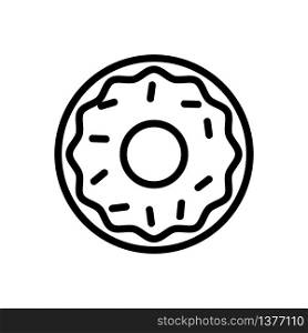 cereal icing donut icon vector. cereal icing donut sign. isolated contour symbol illustration. cereal icing donut icon vector outline illustration