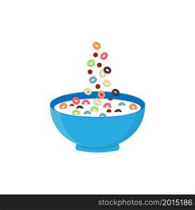 Cereal milk breakfast. Cereal bowl with milk