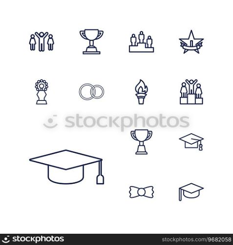 Ceremony icons Royalty Free Vector Image