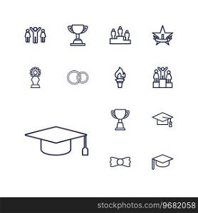 Ceremony icons Royalty Free Vector Image