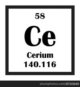 Cerium chemical element icon vector illustration design