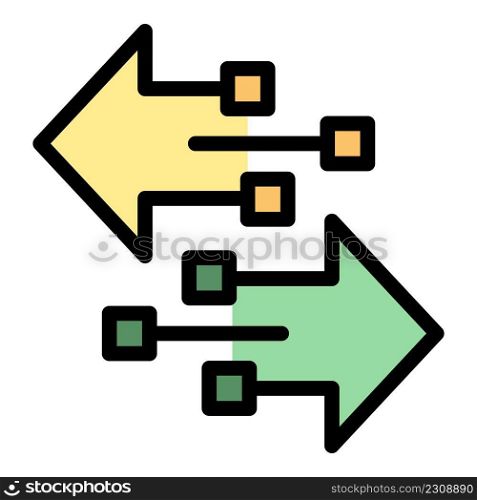 Certificate arrows icon. Outline certificate arrows vector icon color flat isolated. Certificate arrows icon color outline vector