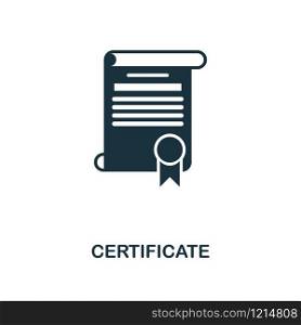 Certificate creative icon. Simple element illustration. Certificate concept symbol design from online education collection. Can be used for web, mobile, web design, apps, software, print. Certificate creative icon. Simple element illustration. Certificate concept symbol design from online education collection. Objects for mobile, web design, apps, software, print.