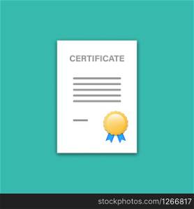 certificate diploma template layout flat design vector illustration