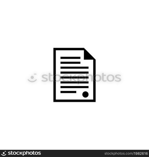 Certificate Document. Flat Vector Icon illustration. Simple black symbol on white background. Certificate Document sign design template for web and mobile UI element. Certificate Document Flat Vector Icon
