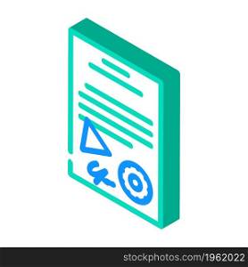 certificate document isometric icon vector. certificate document sign. isolated symbol illustration. certificate document isometric icon vector illustration